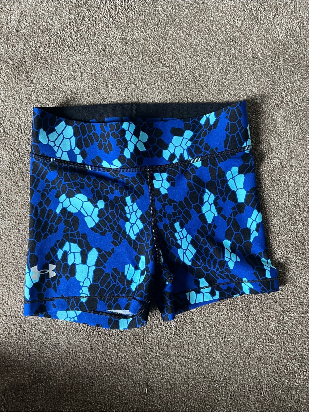 Under Armour Blue Multi-Print Compression Bike Shorts